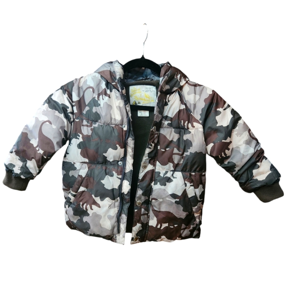 Zara baby, jacket coat, size 3-4 dinosaur camouflage.